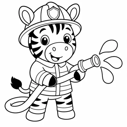 Dibujo de cebra bombera para colorear