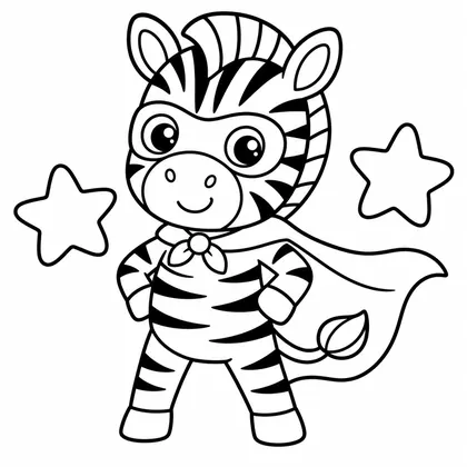 Dibujo de cebra superhéroe para colorear