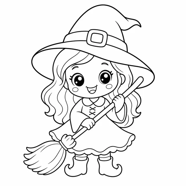 Dibujo de bruja para colorear