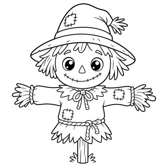 Dibujo de espantapájaros para colorear