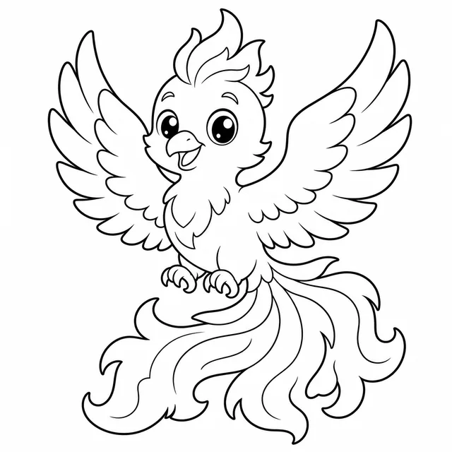 Dibujo de ave fénix para colorear