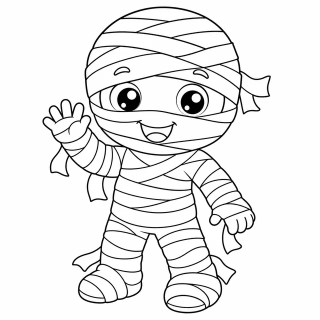 Dibujo de momia para colorear