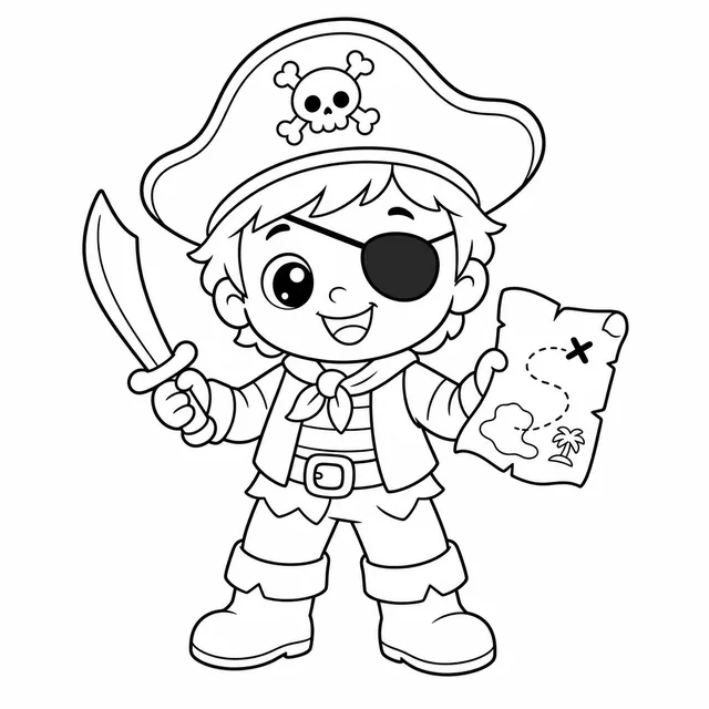 Dibujo de pirata para colorear
