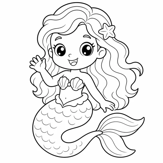 Dibujo de sirena para colorear