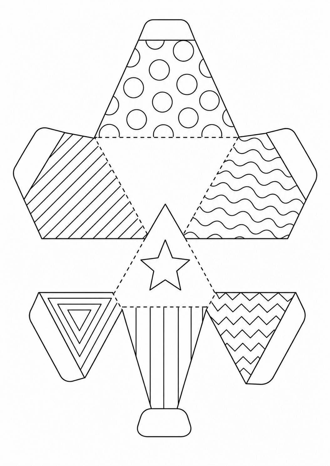 Bipirámide triangular montable para imprimir