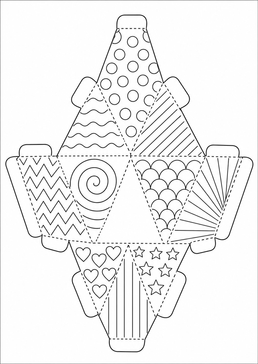 Bipirámide pentagonal montable para imprimir