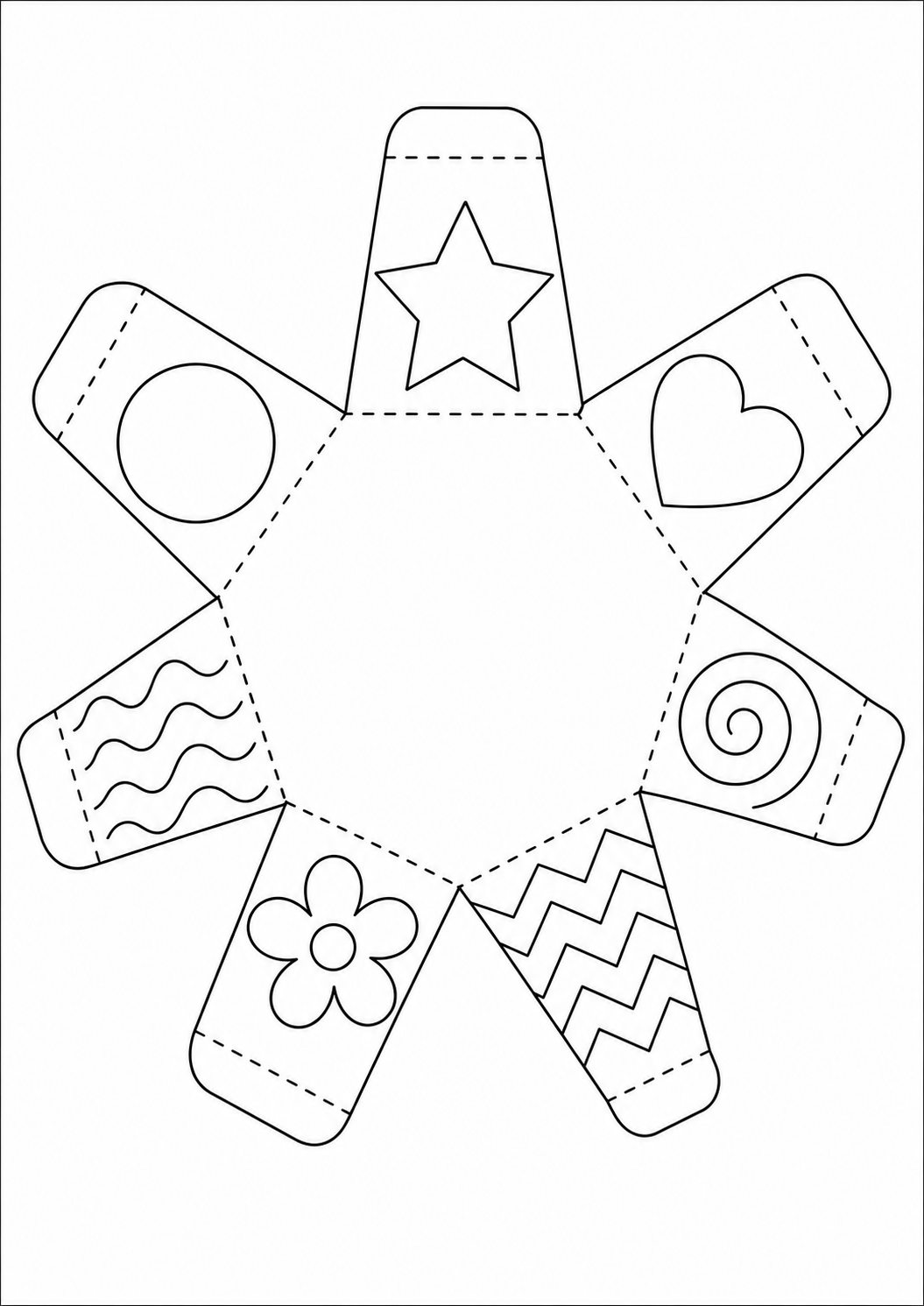 Pirámide heptagonal montable para imprimir