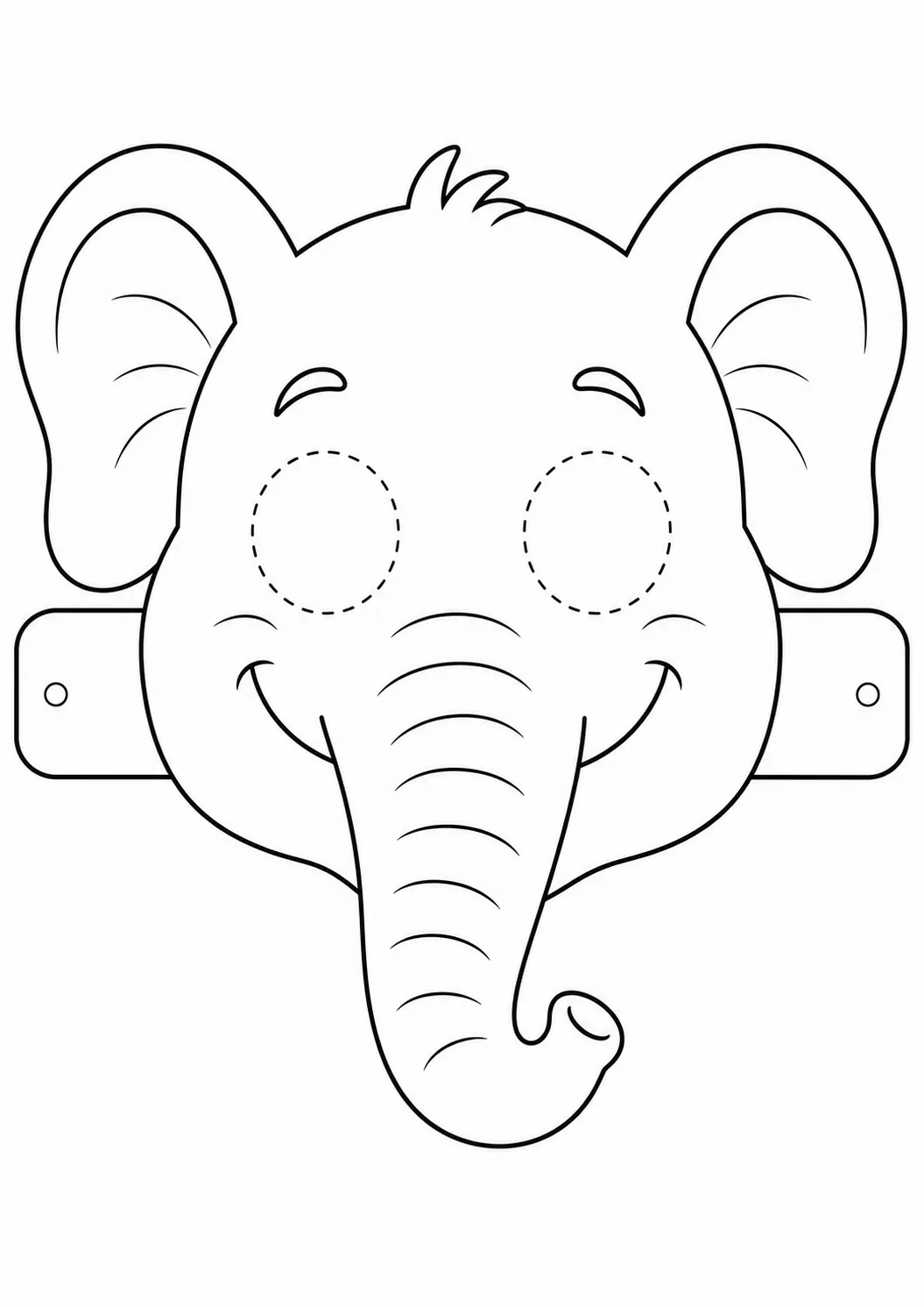 Máscara de Elefante para imprimir