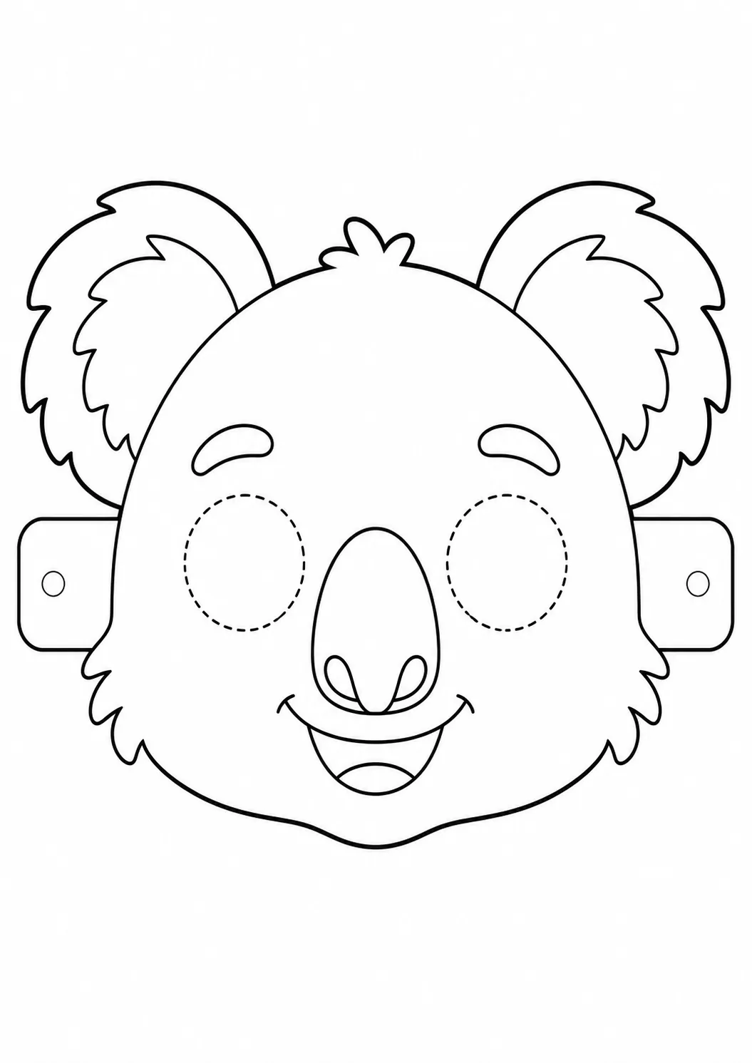 Máscara de Koala para imprimir