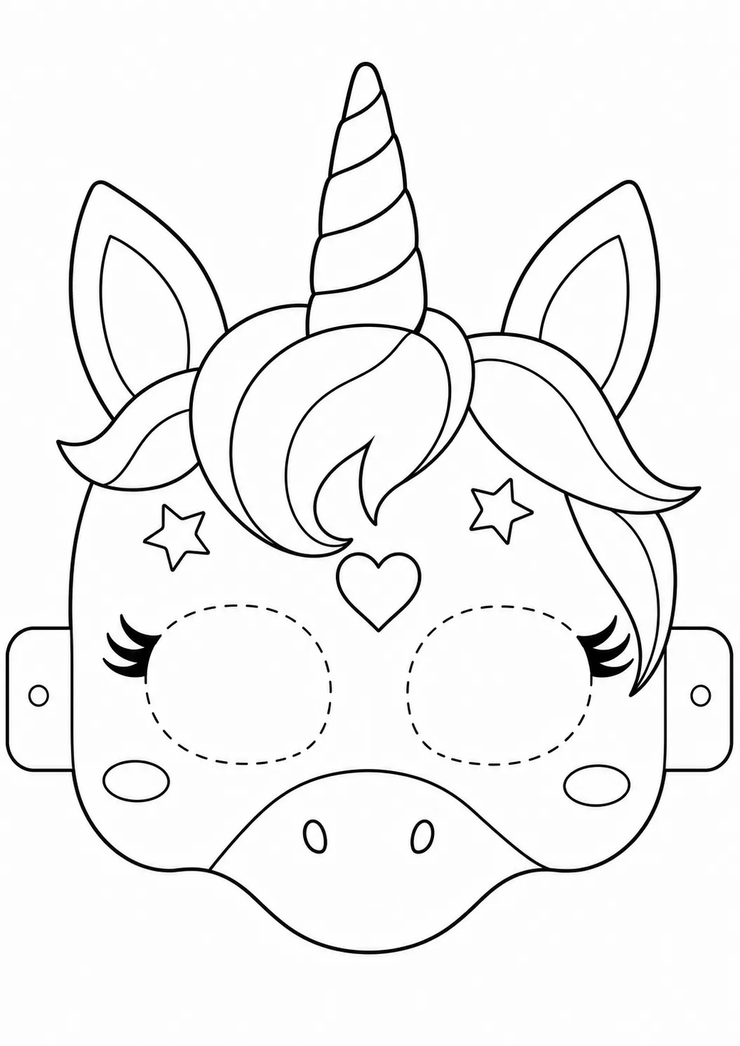 Máscara de Unicornio para imprimir