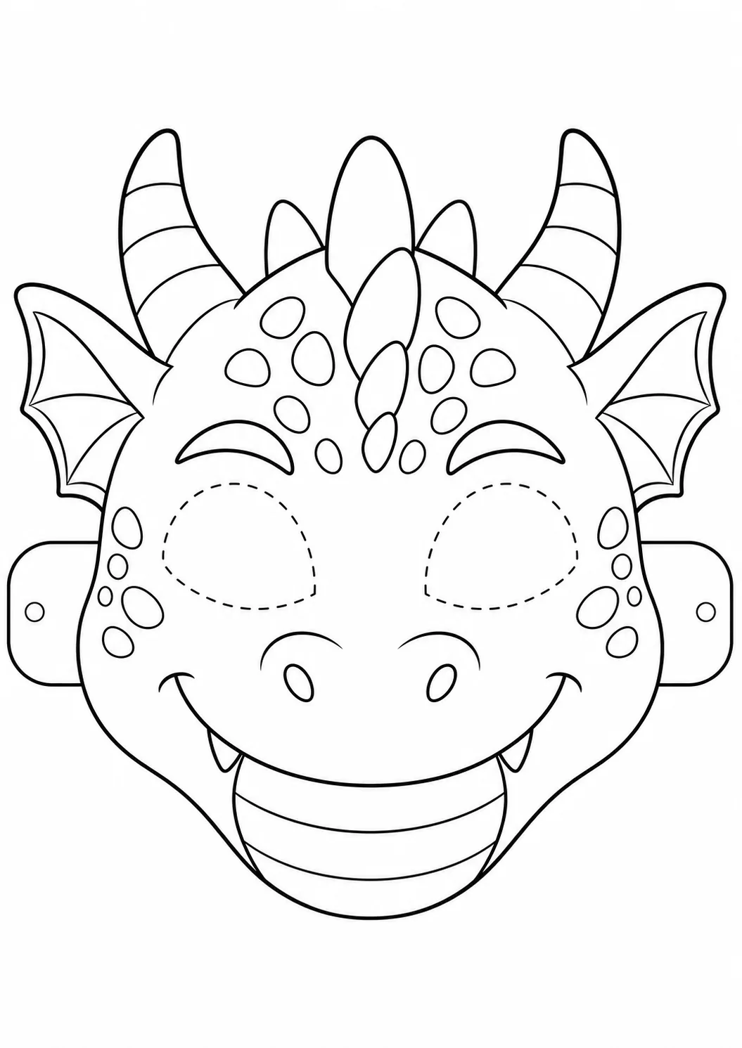 Máscara de Dragón para imprimir