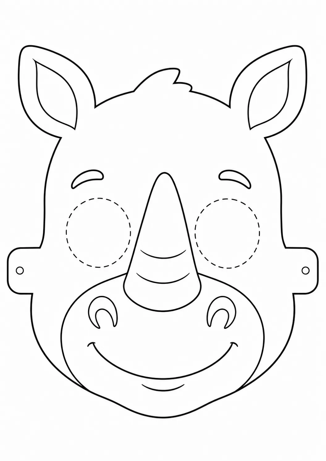 Máscara de Rinoceronte para imprimir