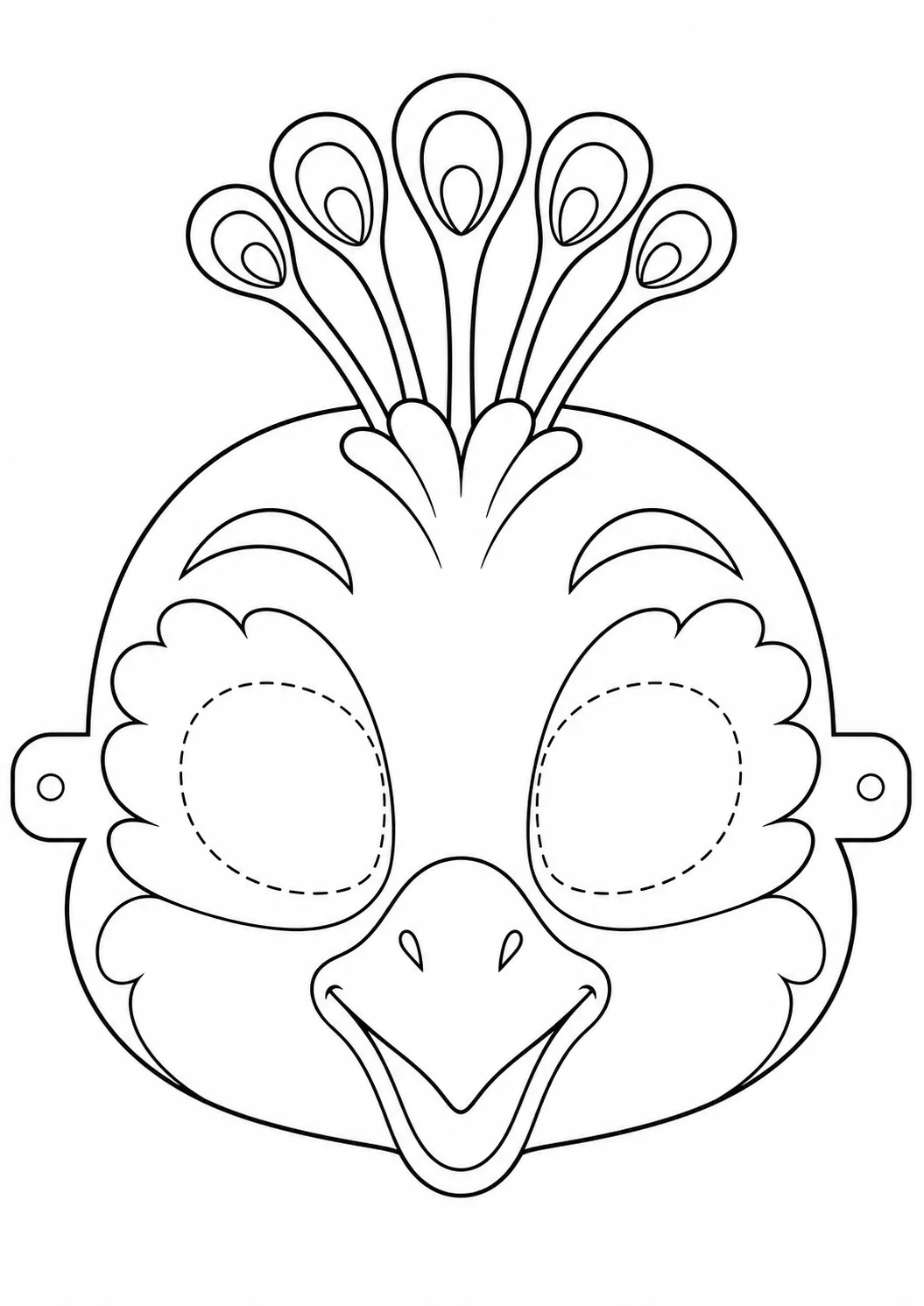 Máscara de Pavo real para imprimir