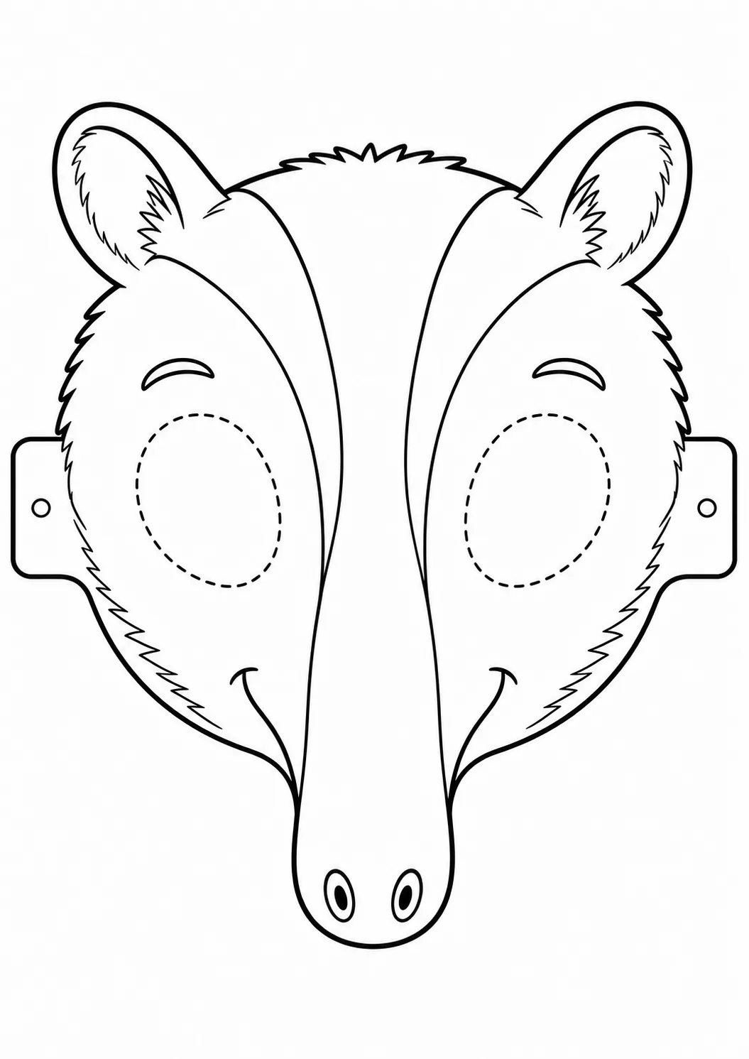 Máscara de Oso hormiguero para imprimir