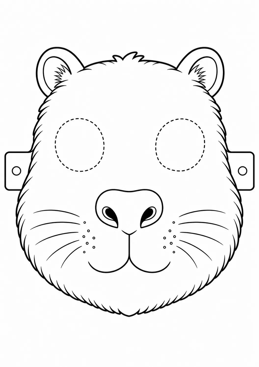 Máscara de Capibara para imprimir