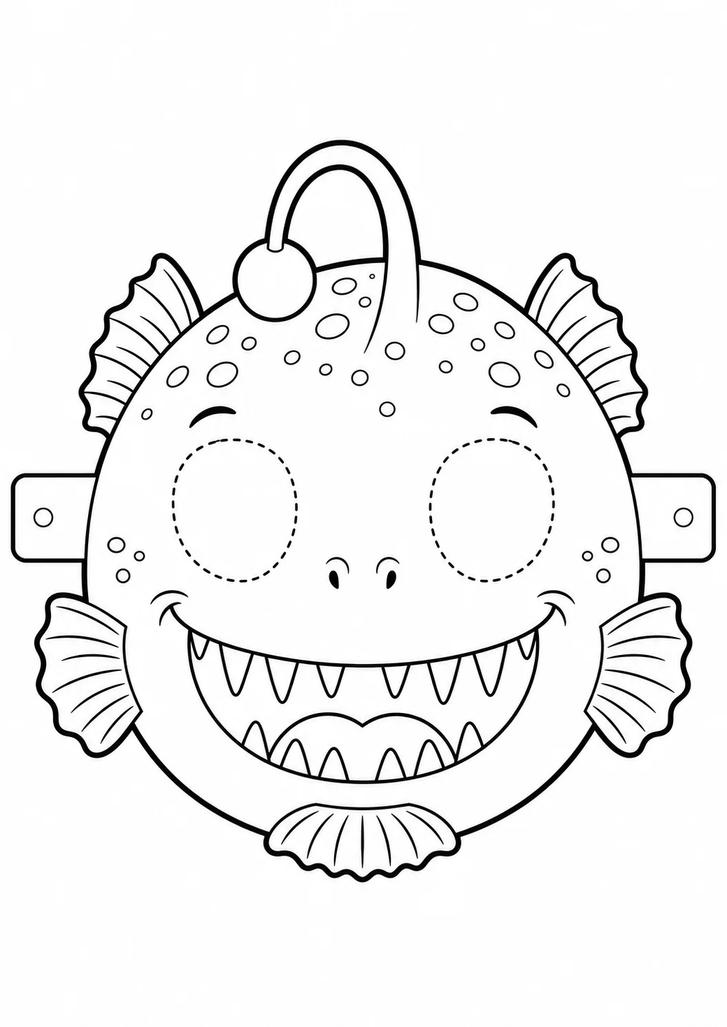 Máscara de Pez pescador para imprimir